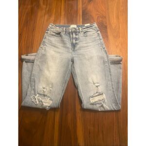 Studio Blue Women's High Rise Distressed Whiskering Cotton Ankle Jeans Size 28